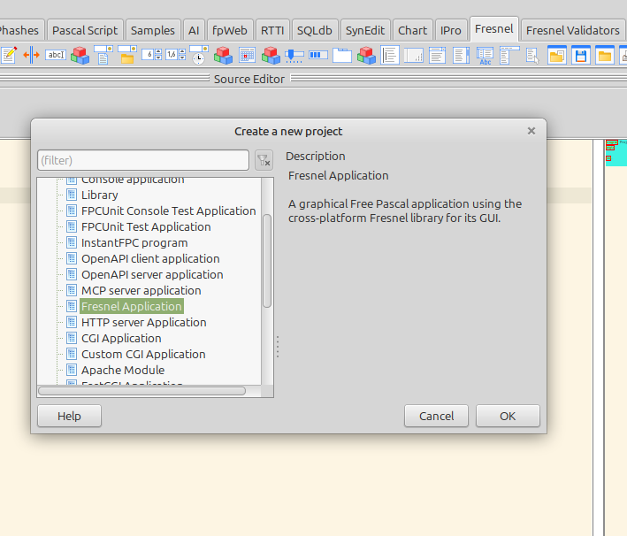 Creating a new Fresnel application.